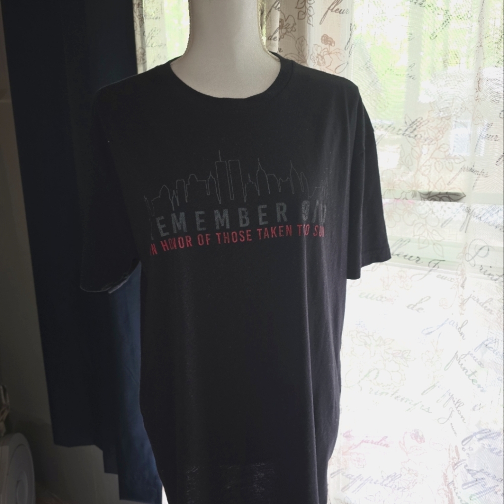 Black Graphic 9-11 T-Shirt Unisex XL - Picture 5 of 6